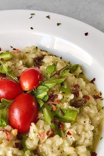 Asparagus Risotto with Mushrooms