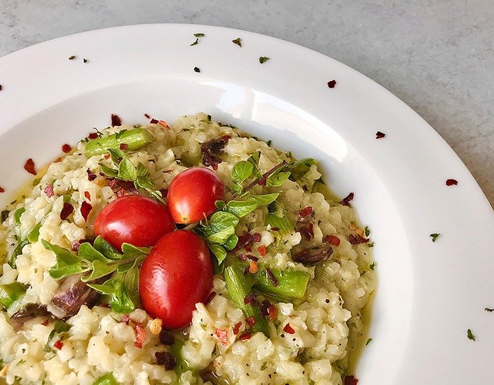 Asparagus Risotto with Mushrooms