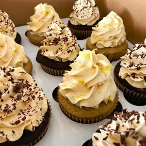 Keto Chocolate and Lemon Cupcakes with Vanilla Buttercream Frosting