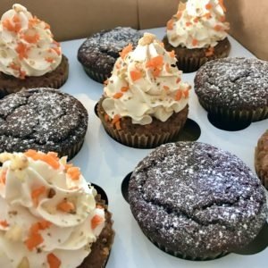 Keto Carrot Cupcakes with Walnuts and Chocolate Chocolate Chip Muffins