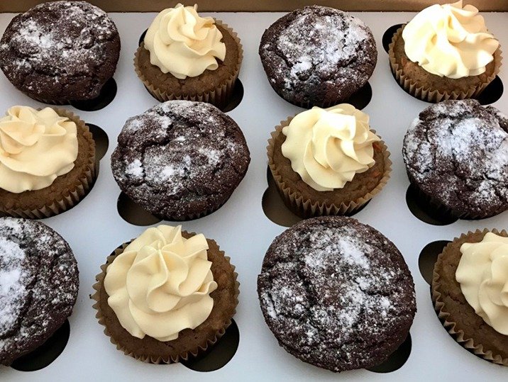 Keto Carrot Cupcake + Chocolate Chocolate Chip Muffin Combo